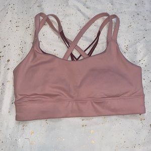 light pink crossback sports bra